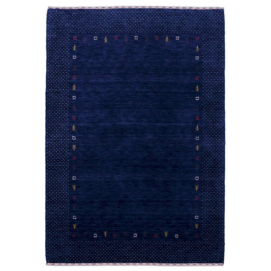 Contemporary Gabbeh Border Design Hand Loomed Wool Area Rug