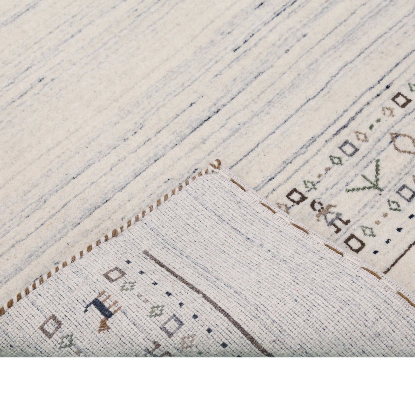 Contemporary Ivory Design Hand Loomed Wool Rug