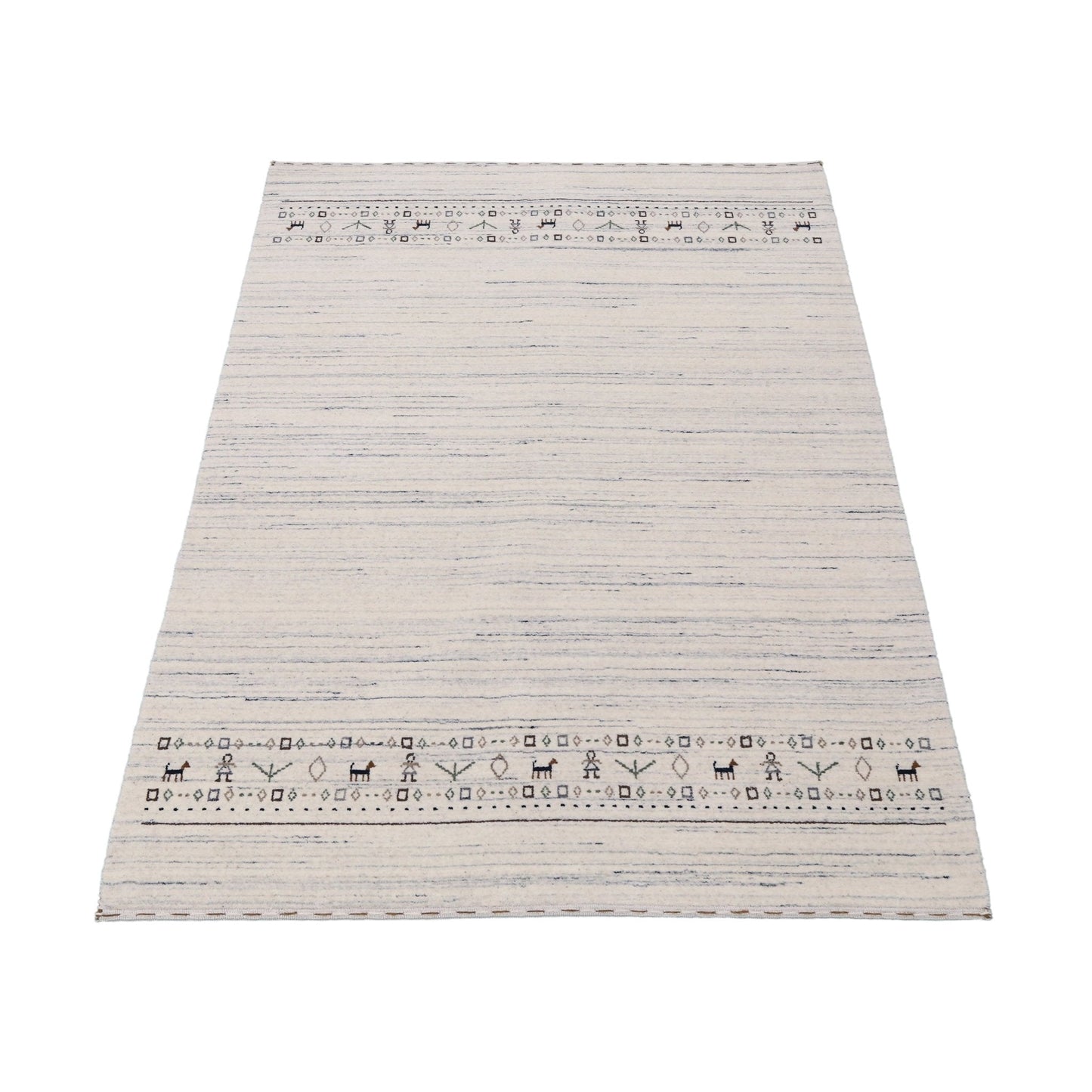 Contemporary Ivory Design Hand Loomed Wool Rug