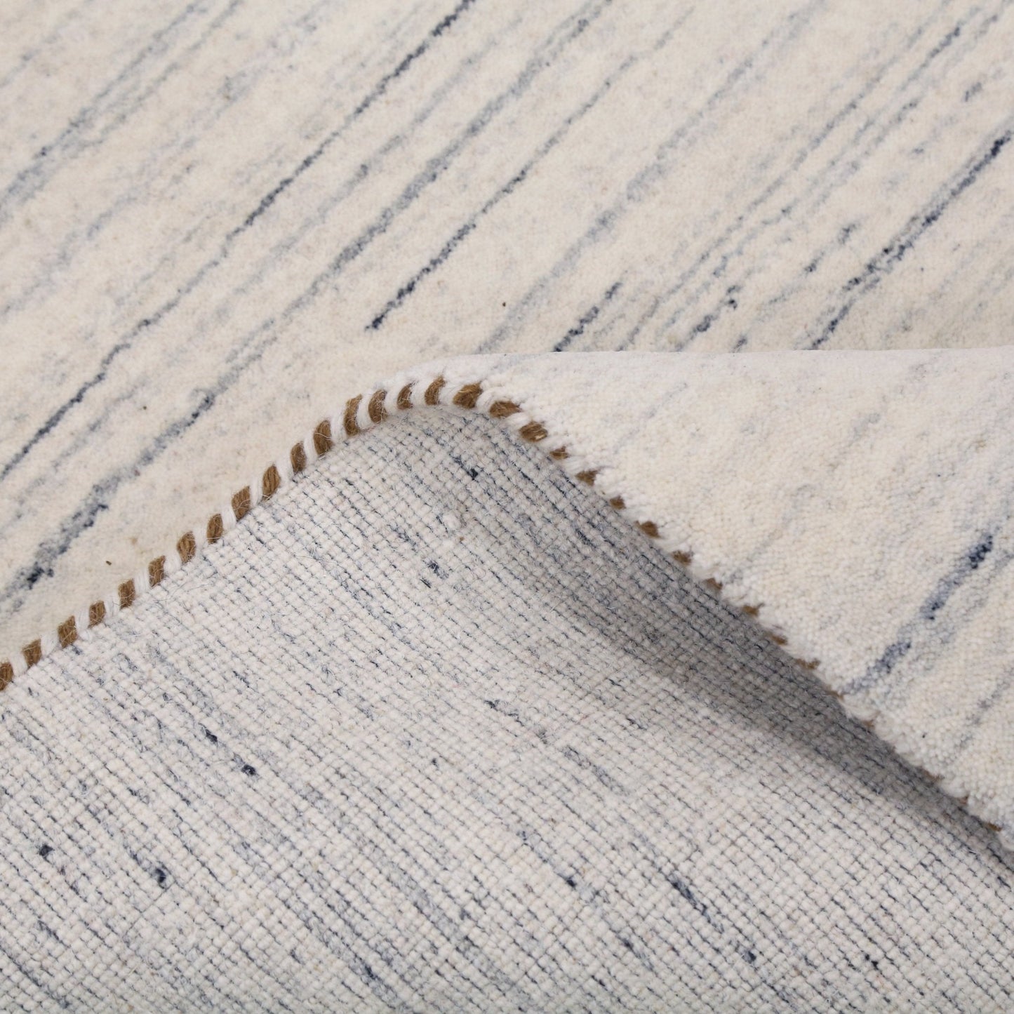 Contemporary Ivory Design Hand Loomed Wool Rug