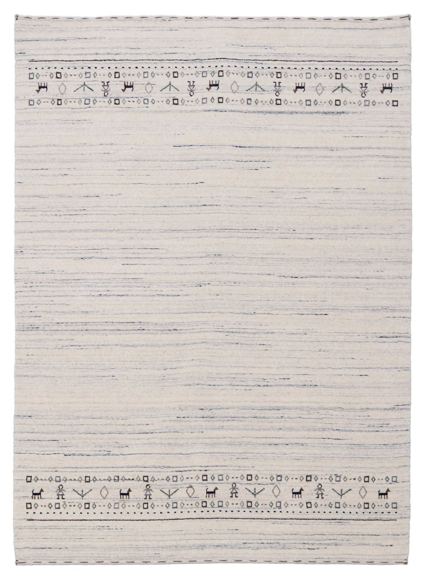 Contemporary Ivory Design Hand Loomed Wool Rug