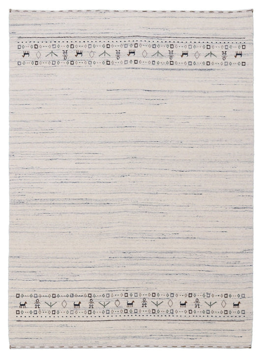 Contemporary Ivory Design Hand Loomed Wool Rug