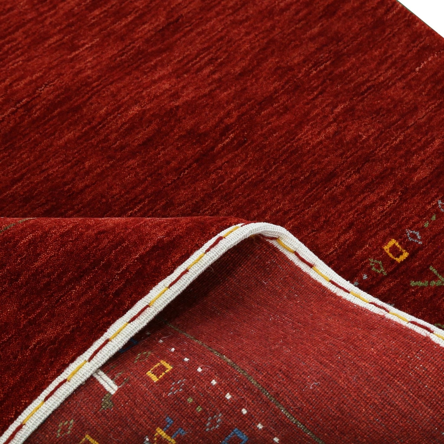 Contemporary Red Hand Loomed Wool Area Rug