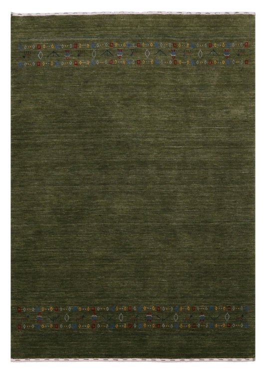 Green Contemporary Design Hand Loomed Wool Area Rug