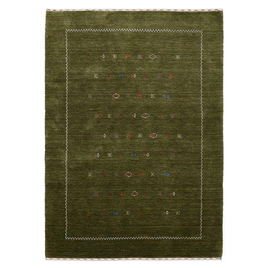 Green Modern Design Hand Loomed Wool Area Rug