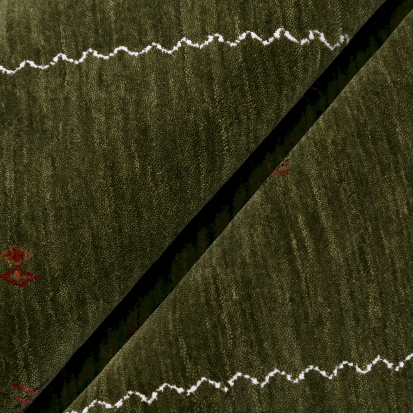 Green Modern Design Hand Loomed Wool Area Rug