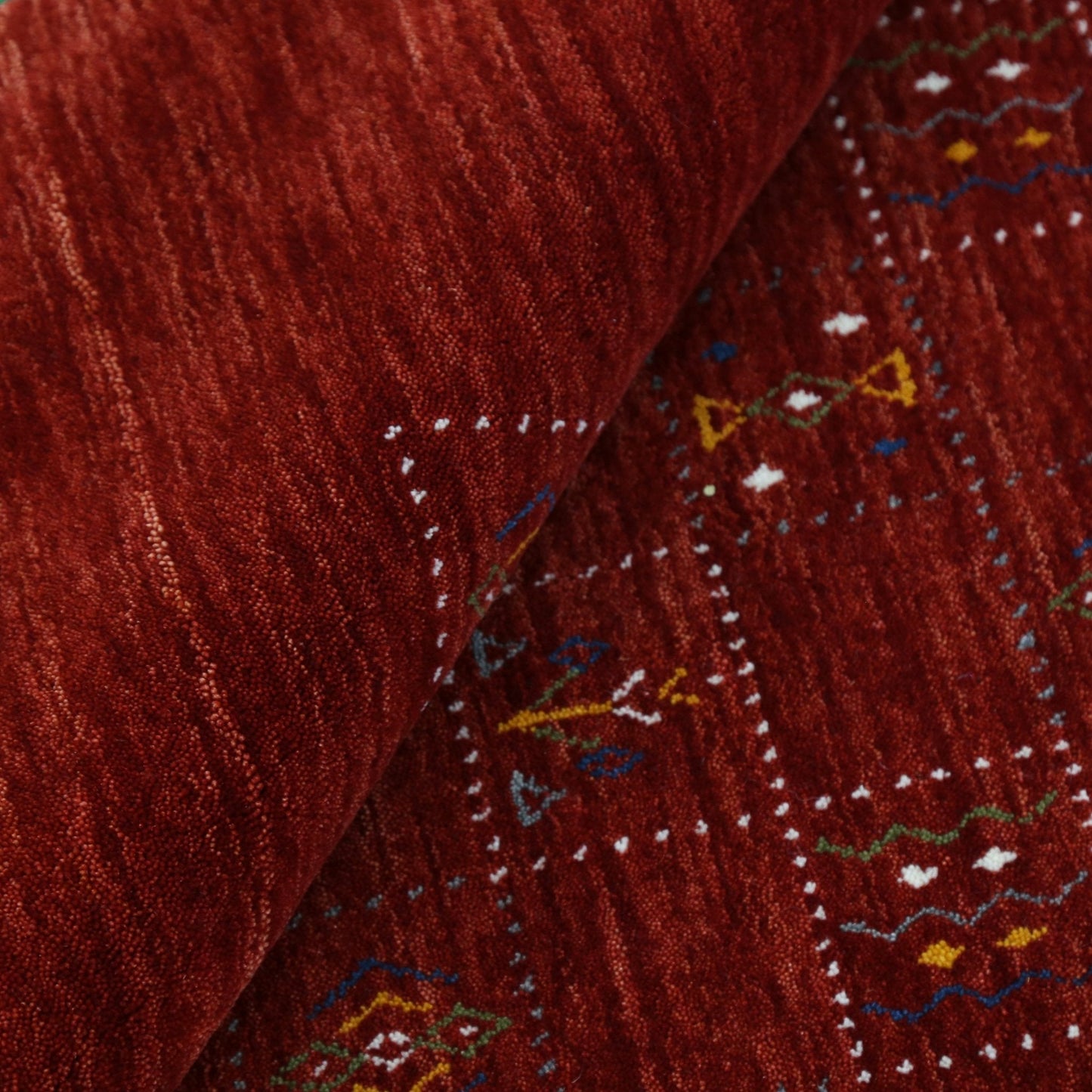 Red Tribal Geometrical Design Wool Area Rug