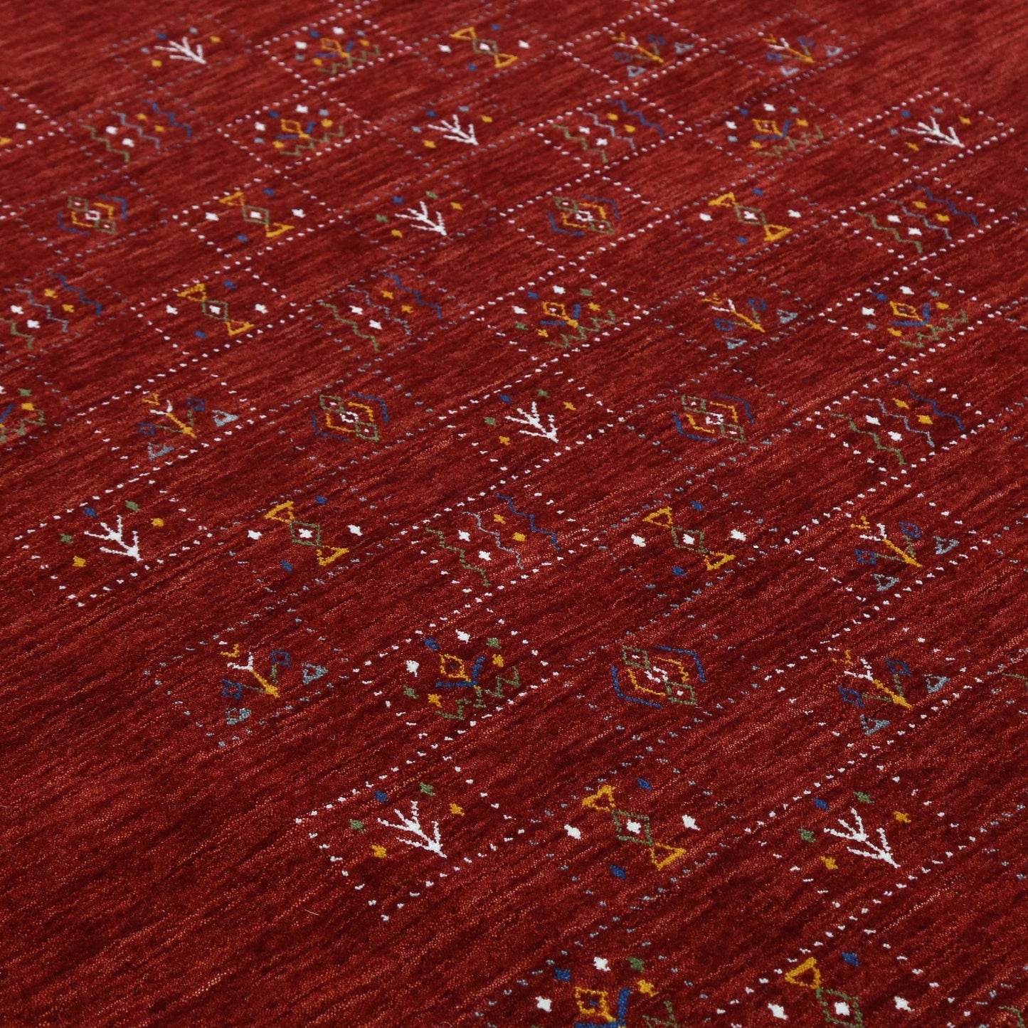 Red Tribal Geometrical Design Wool Area Rug