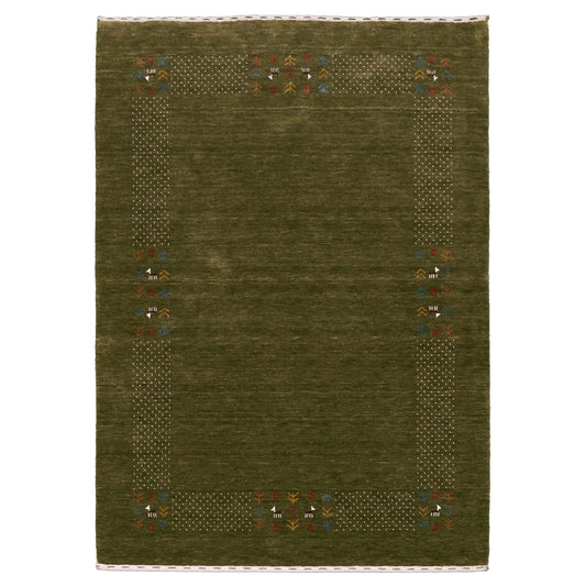 Solid with Border Patterns Hand Loomed Wool Area Rug
