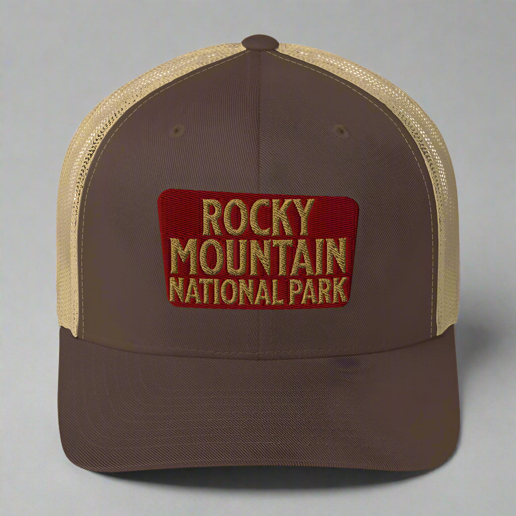 Rocky Mountain National Park Sign Embroidered Trucker Hat