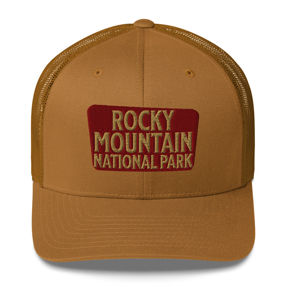 Rocky Mountain National Park Sign Embroidered Trucker Hat