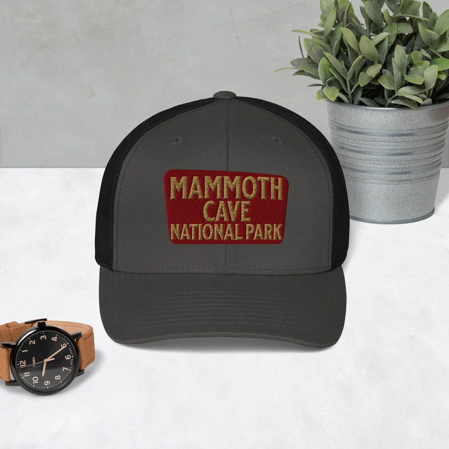 Mammoth Cave National Park Sign Embroidered Trucker Hat