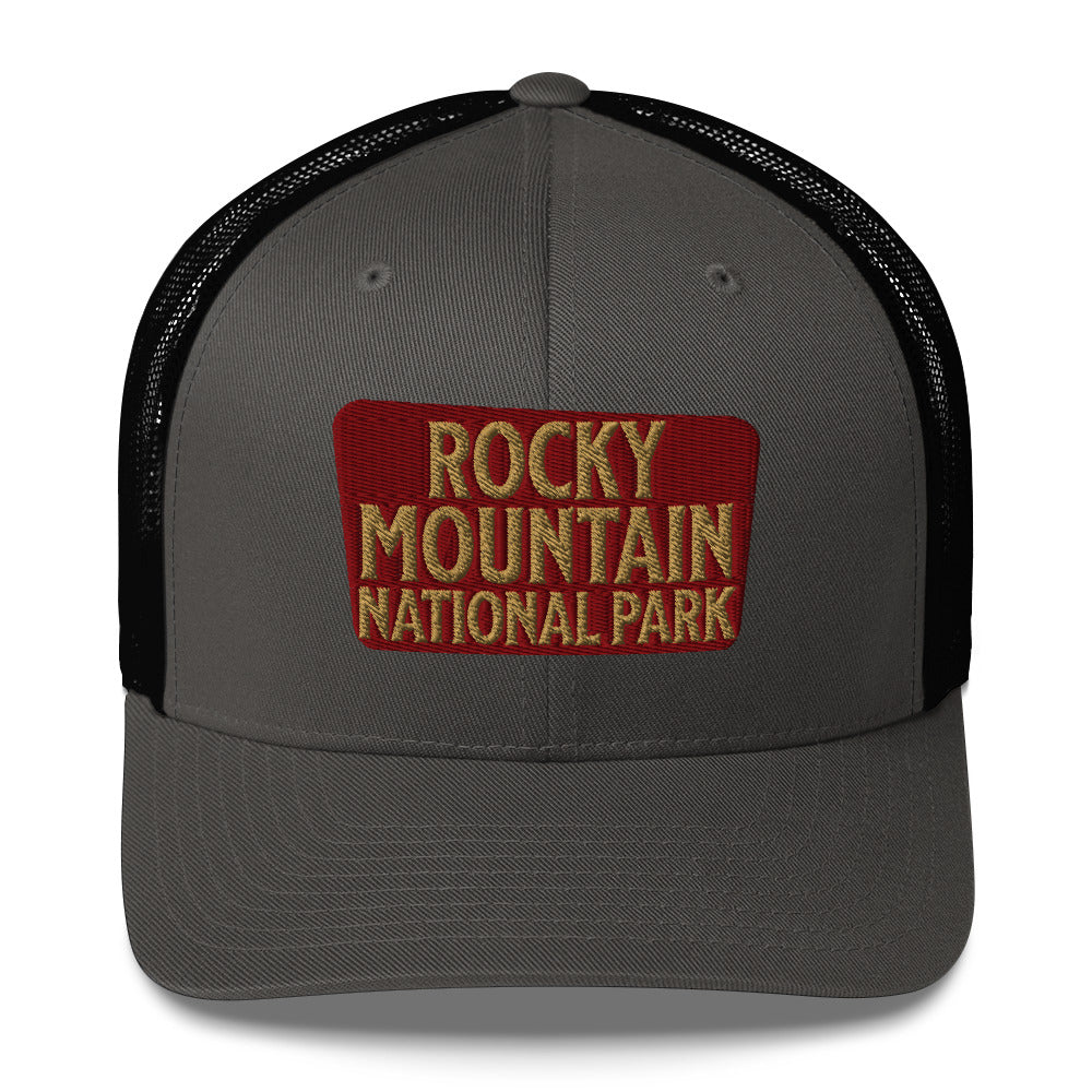 Rocky Mountain National Park Sign Embroidered Trucker Hat
