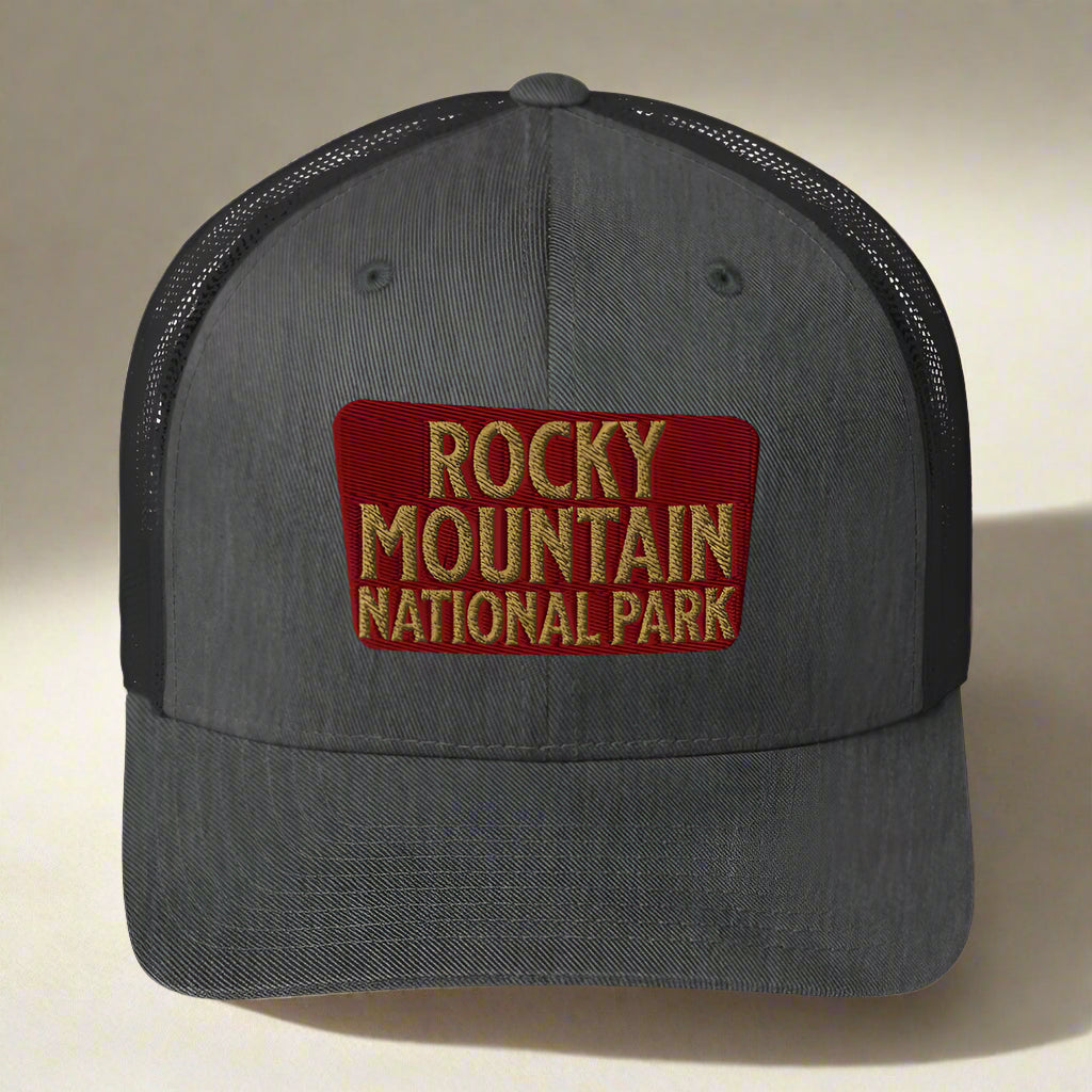 Rocky Mountain National Park Sign Embroidered Trucker Hat