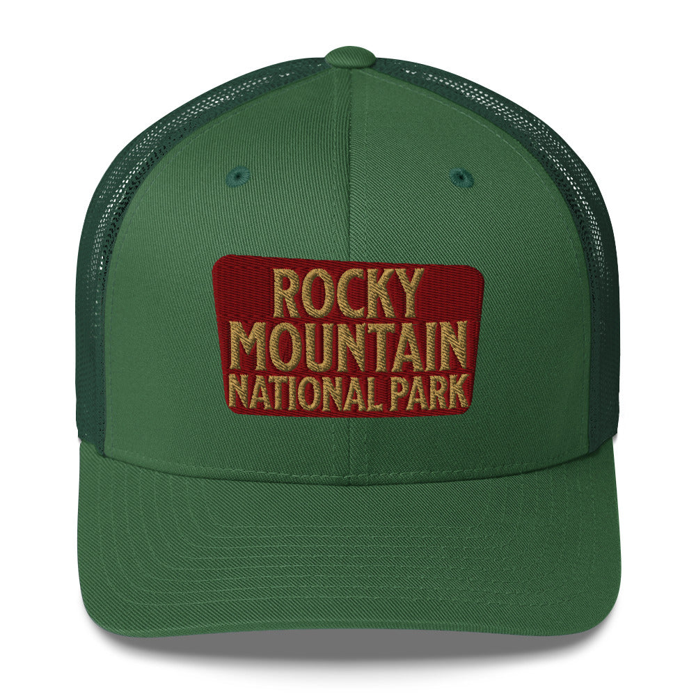 Rocky Mountain National Park Sign Embroidered Trucker Hat