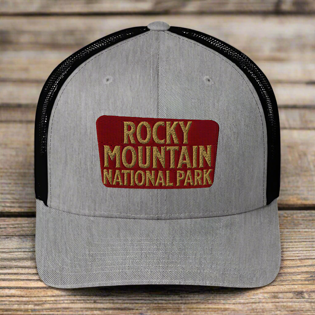 Rocky Mountain National Park Sign Embroidered Trucker Hat