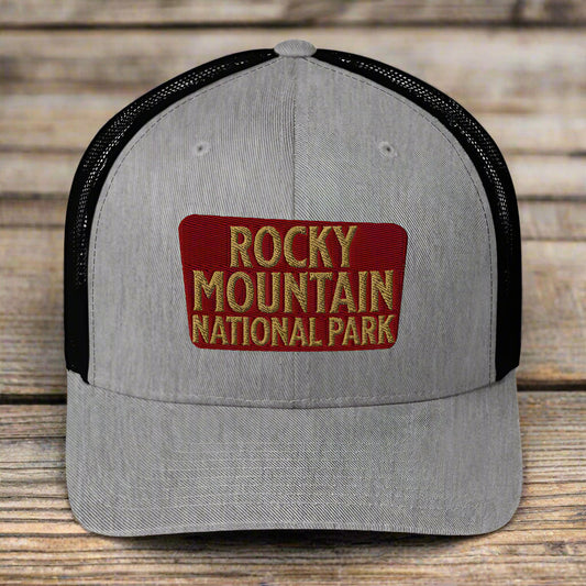Rocky Mountain National Park Sign Embroidered Trucker Hat