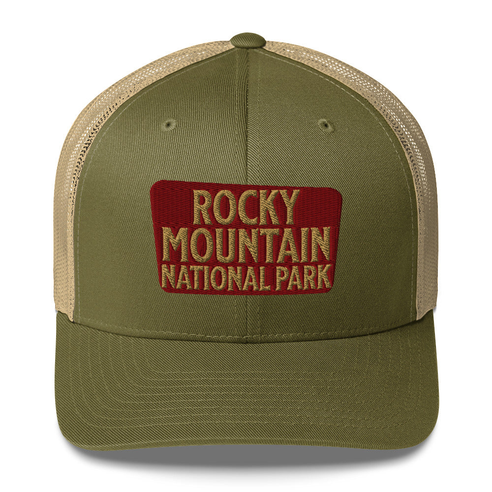 Rocky Mountain National Park Sign Embroidered Trucker Hat