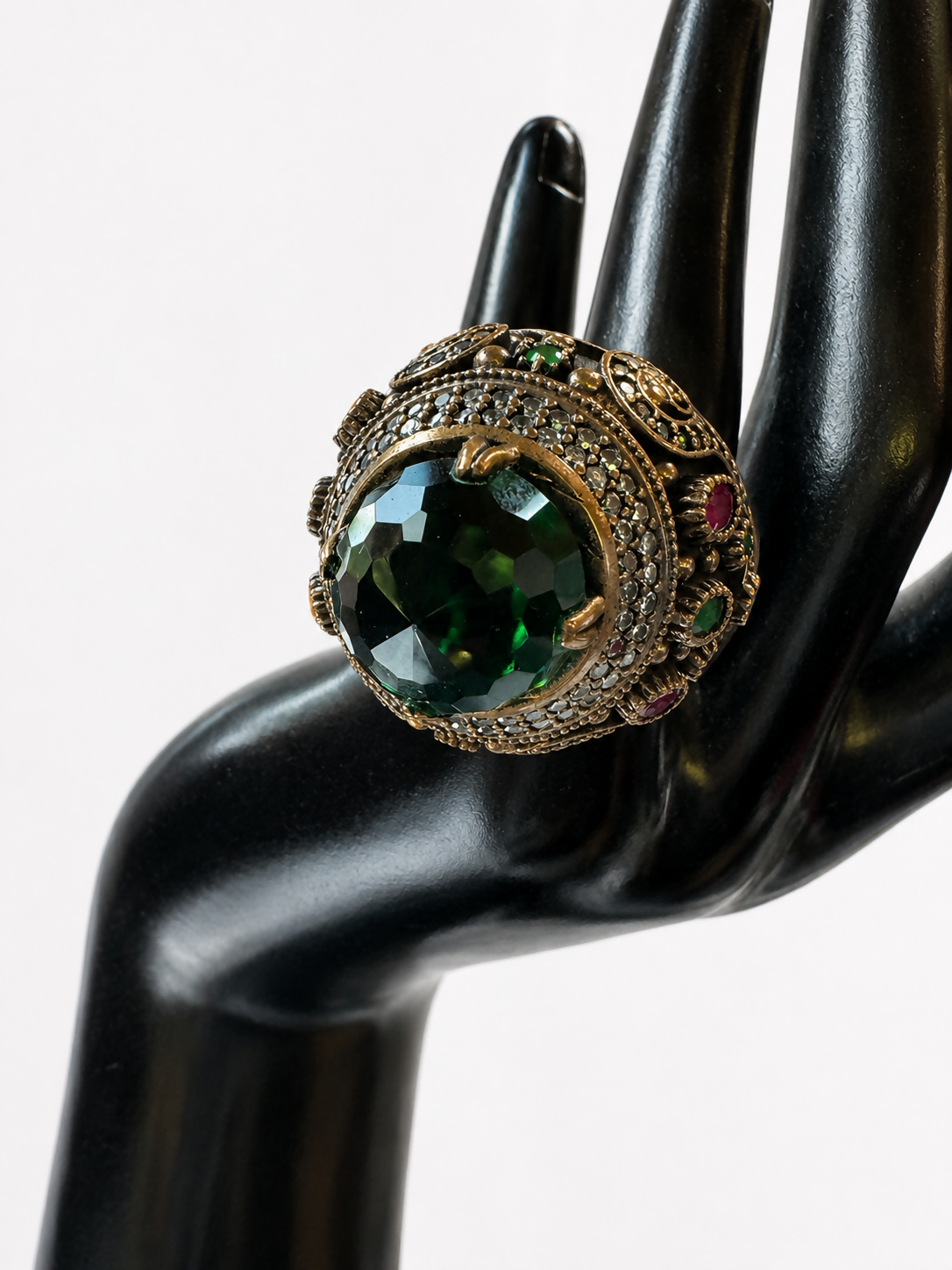 Sterling Silver Ottoman Revival Statement Ring | Size 10.25 | 28g