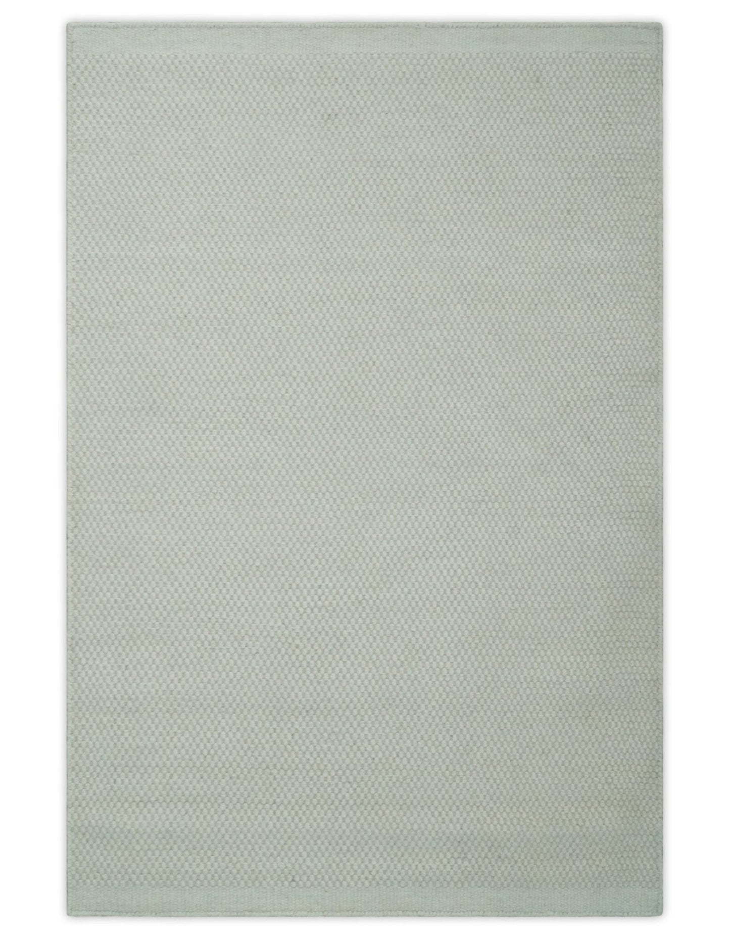 Solid Ivory White Hand made Dari Multi size 5x8, 5x7 and 8x11 Area Rug, Layering, Kids Rug | SOL7