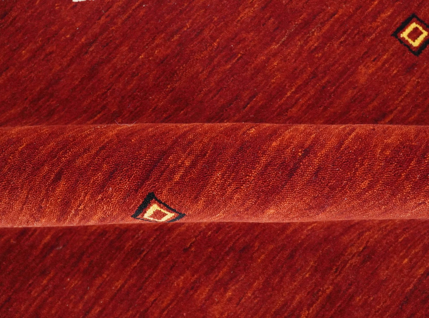 Solid Plain Maroon Geometrical Design Hand loom Custom made wool area Rug