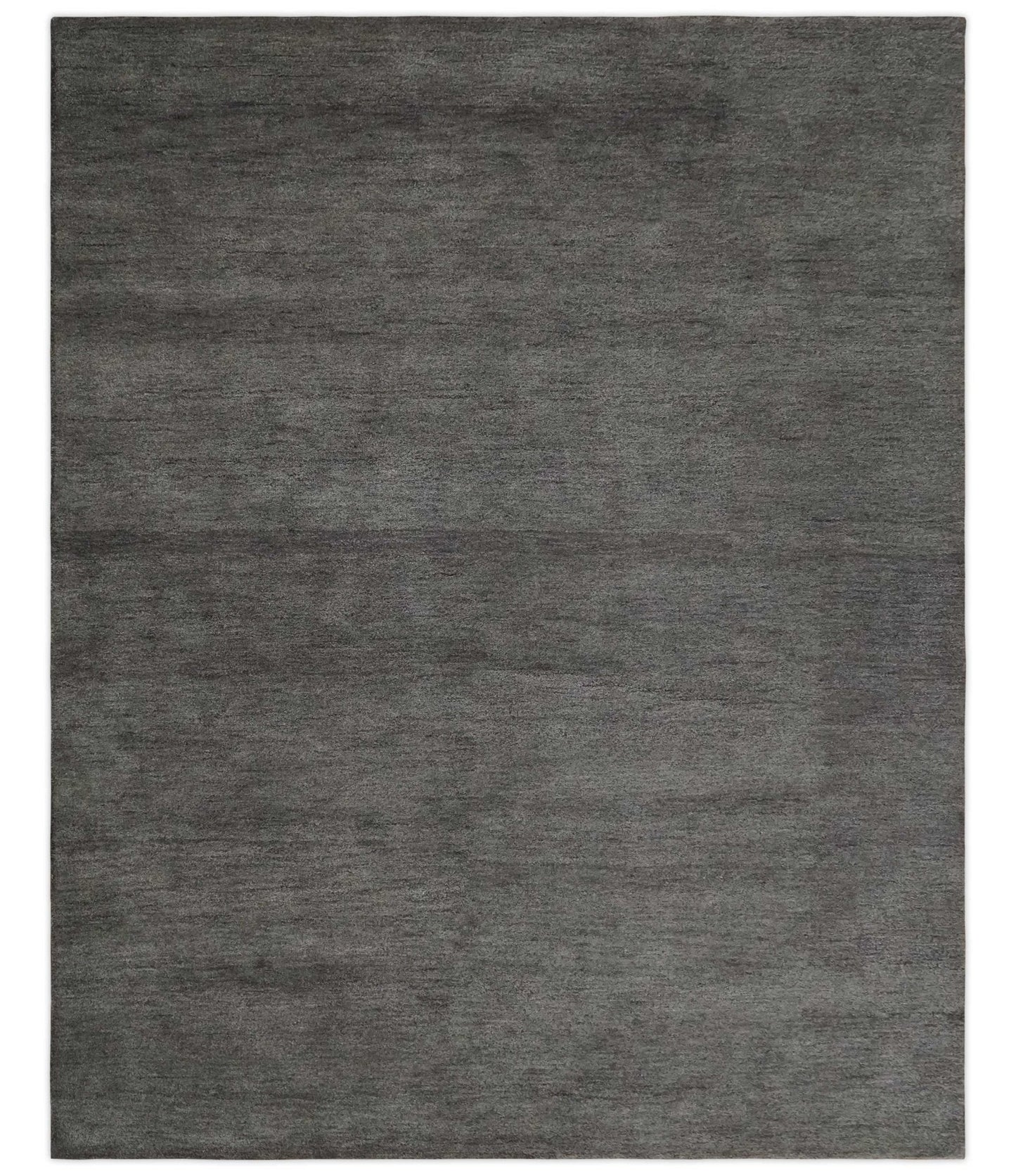 Solid Charcoal Woolen Hand Tufted contemporary area Rug