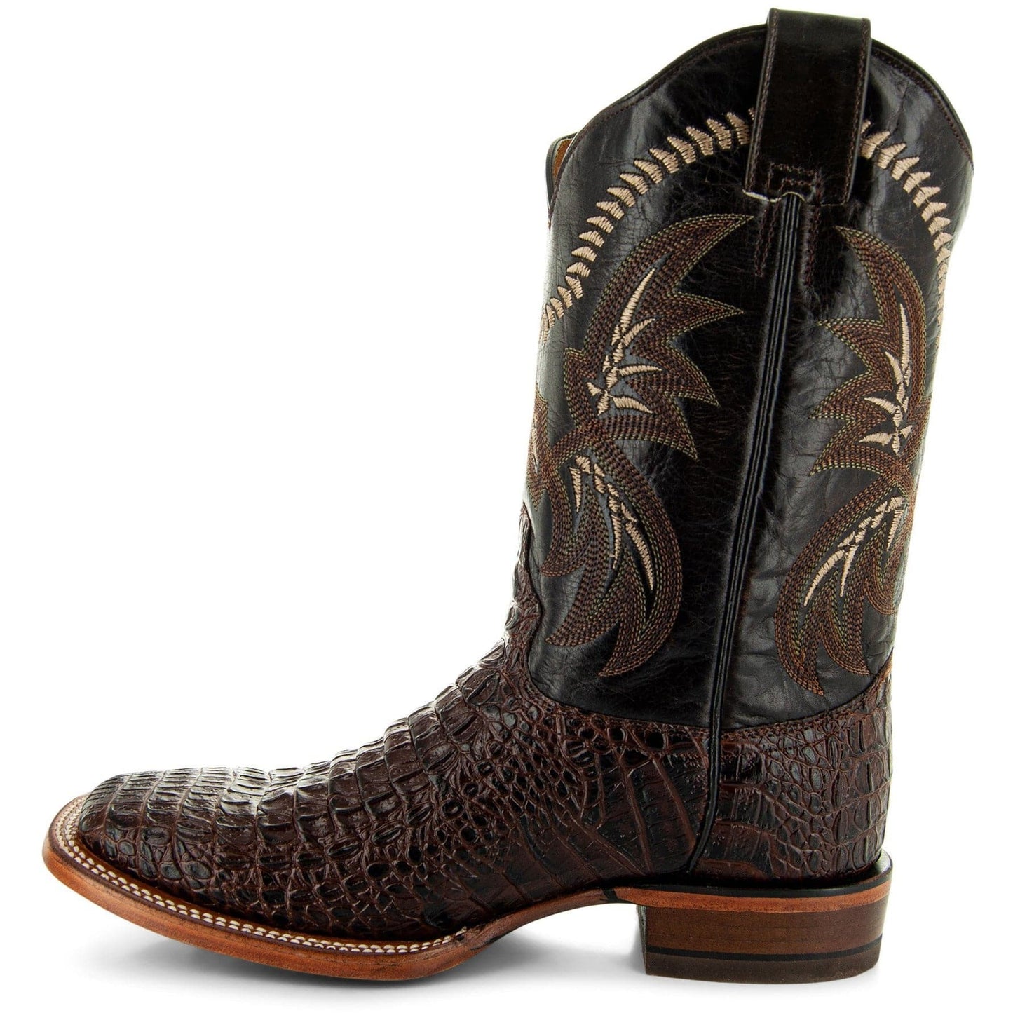 Brown Caiman Belly Print Men's Cowboy Boots H4001