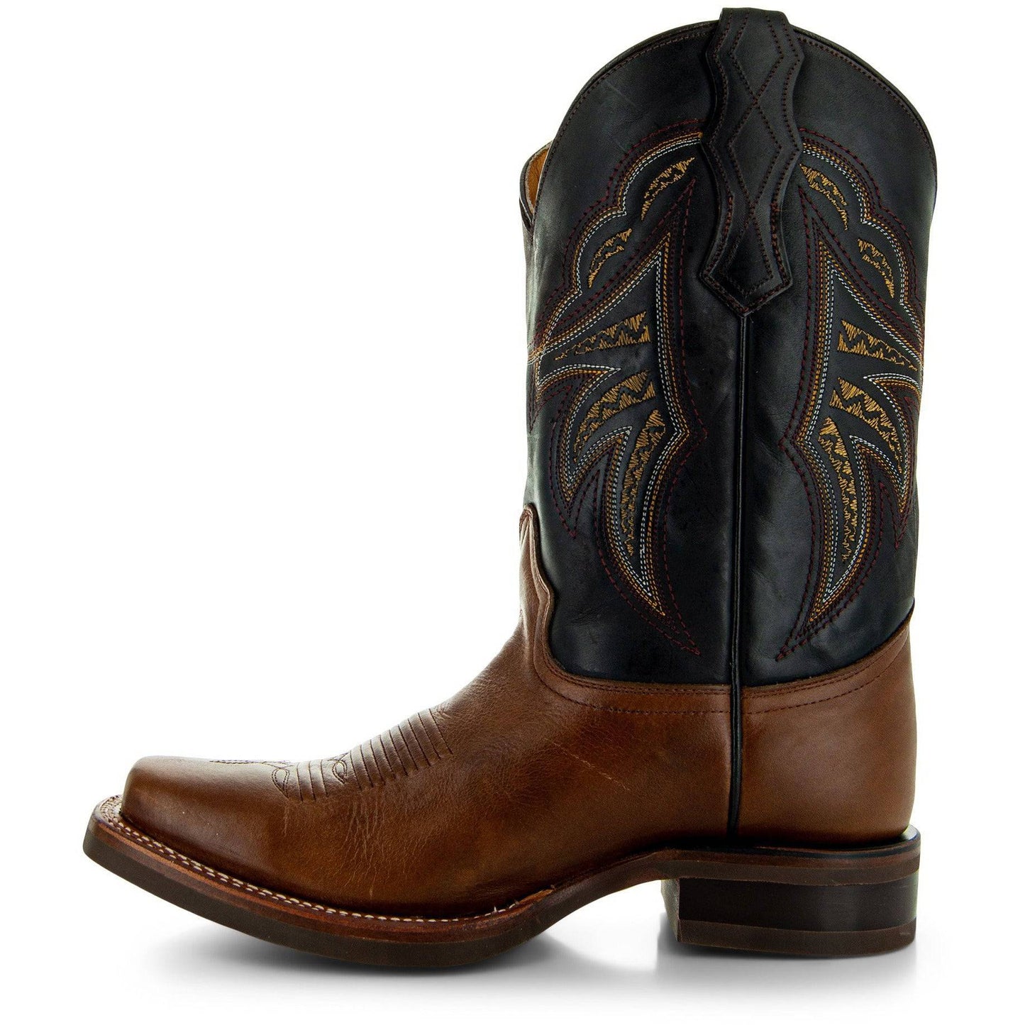 Miel Square Toe Leather Cowboy Boots H4002