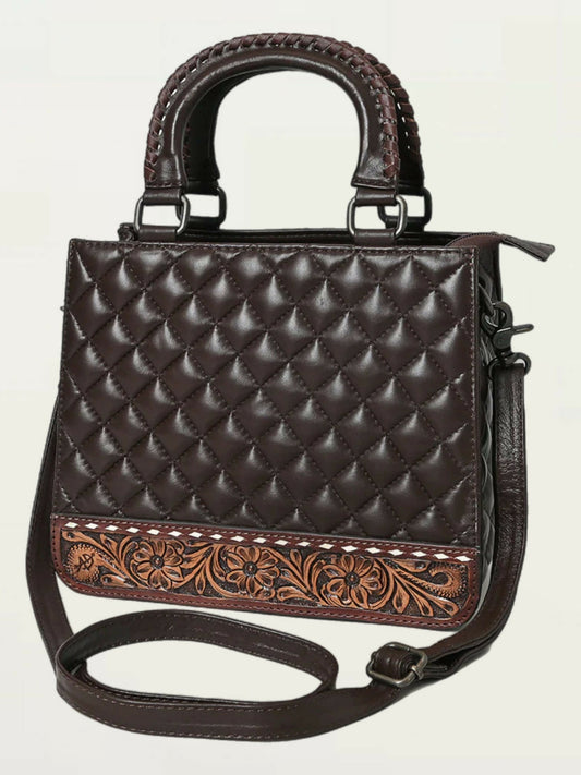 Chocolate Quilted Leather Handbag