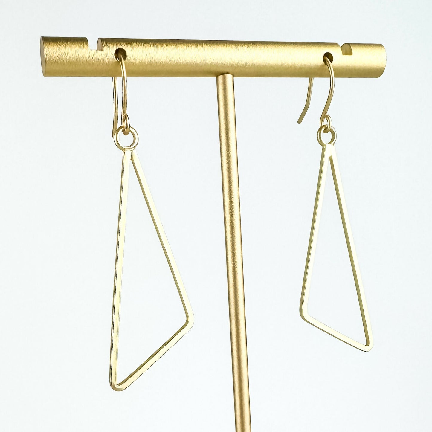 Gold or Silver Triangle Dangle Earrings