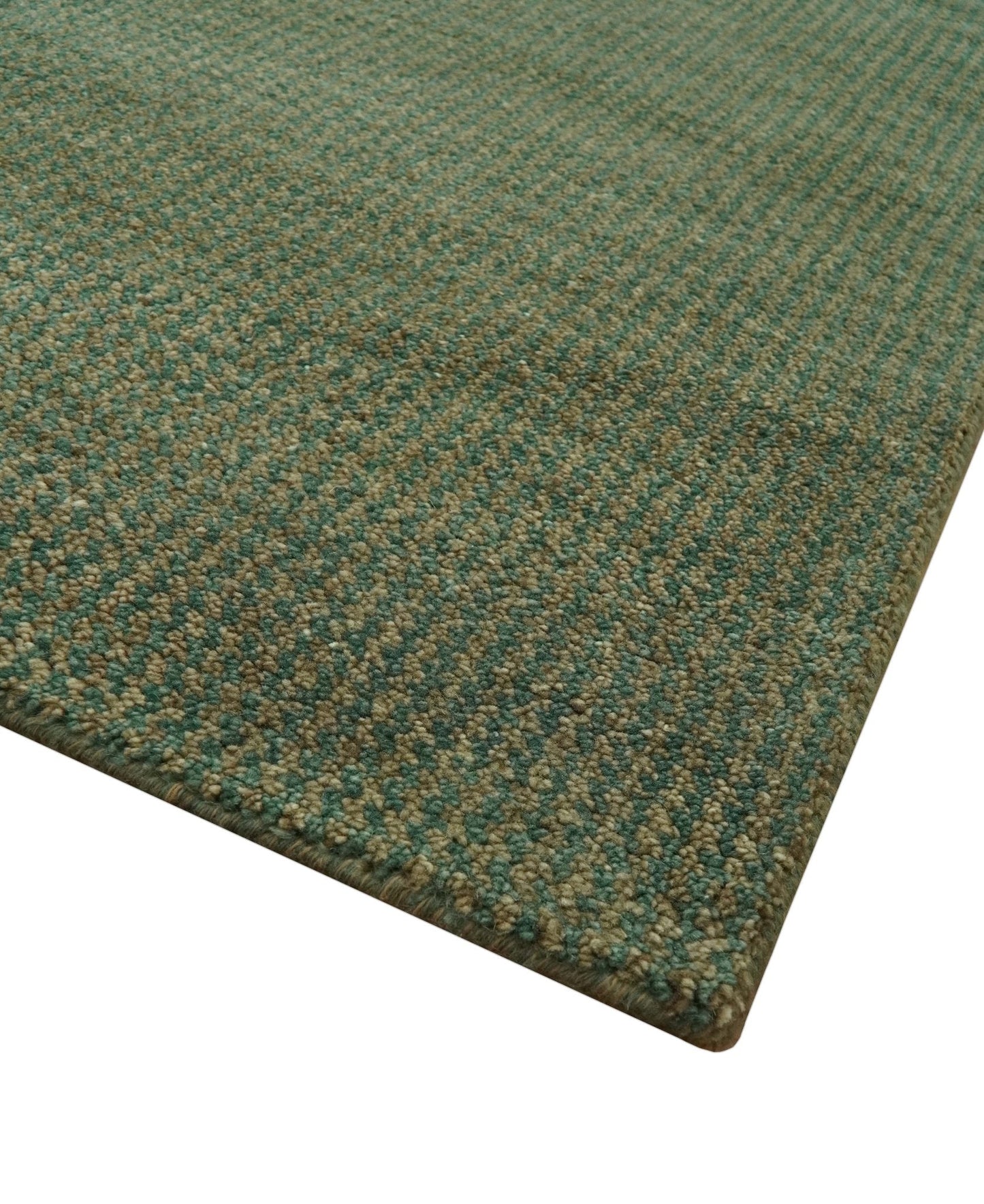 Teal and Brown Modern Contemporary Design Custom Made wool Rug