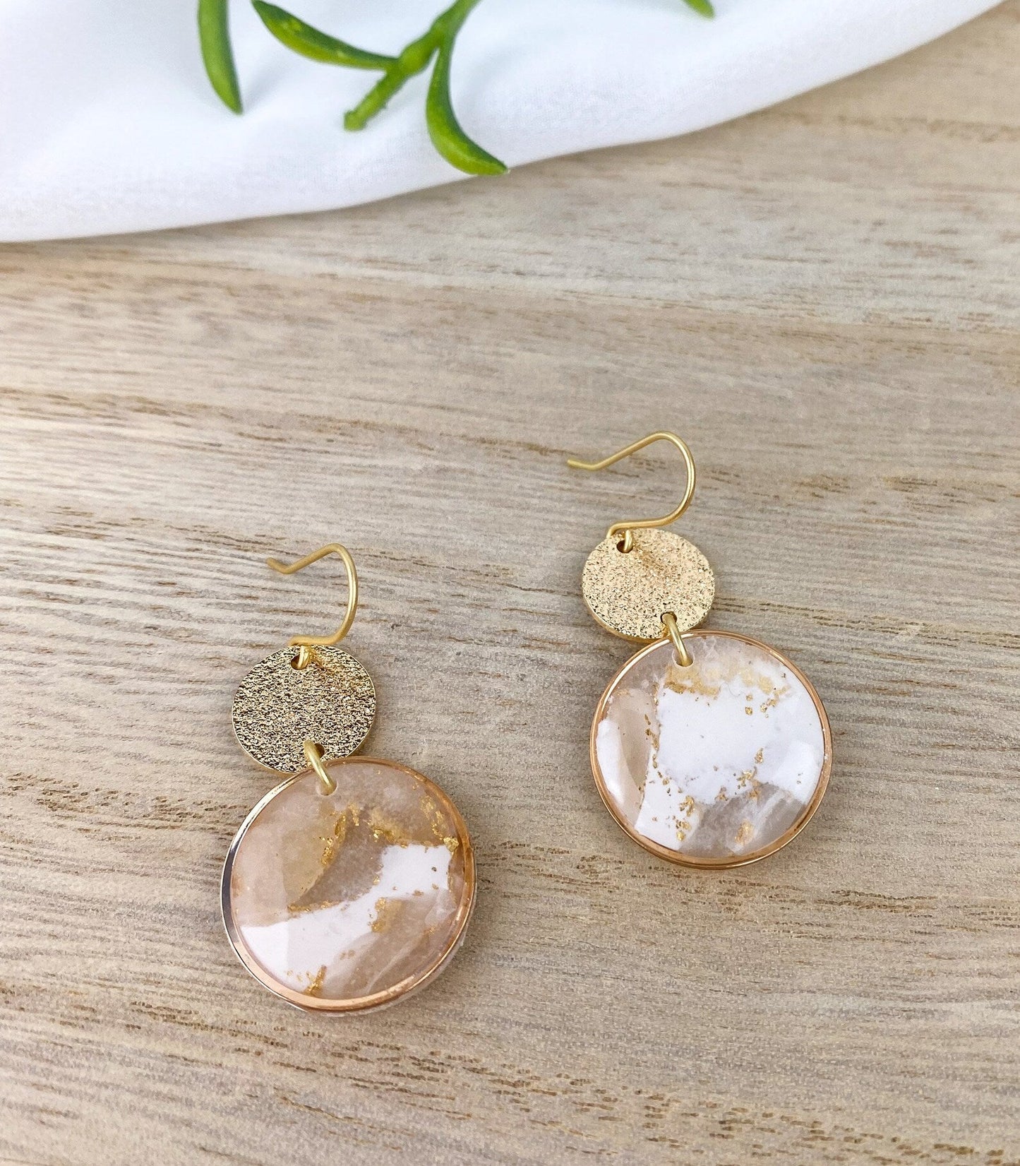 Transluscent Circle Drop Earrings