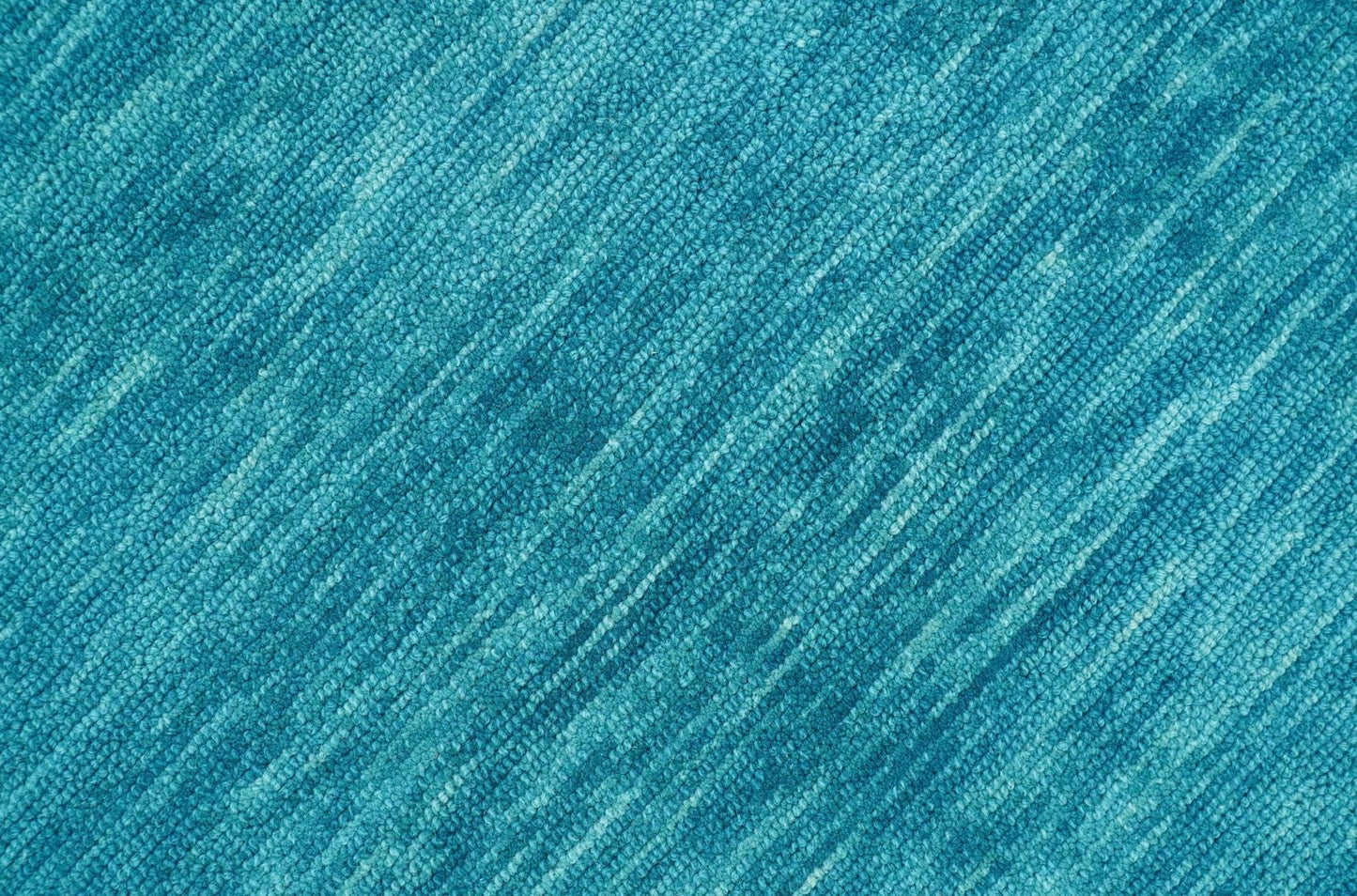 Trident Custom Made Solid Modern Blue Hand Tufted Wool Area Rug