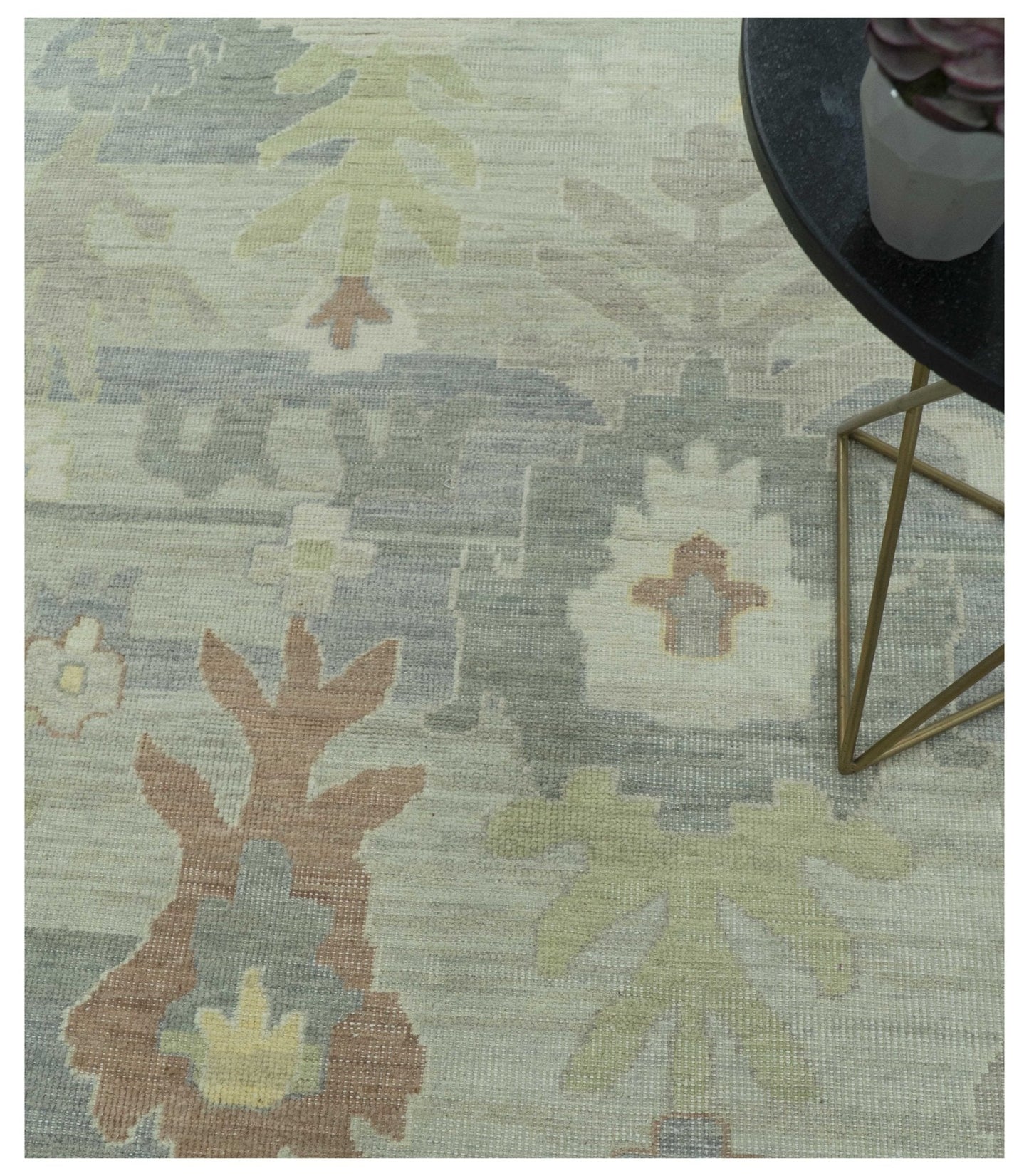 Tulu Distressed Modern Ikat Design Hand Knotted Custom Made wool rug