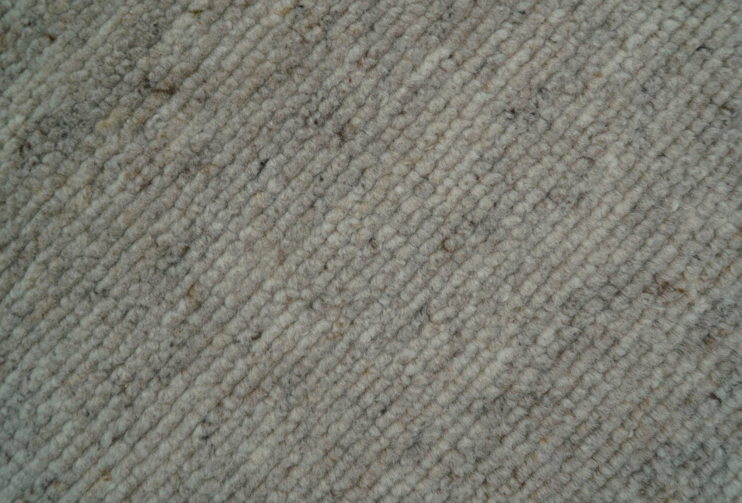 Tulu Modern Solid Beige Hand Knotted Wool Area Rug