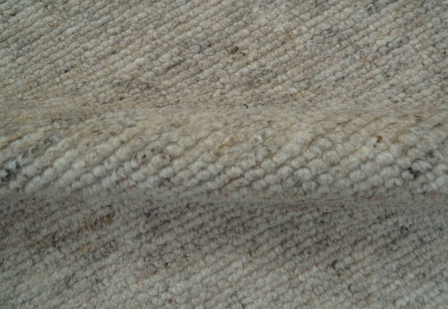 Tulu Modern Solid Beige Hand Knotted Wool Area Rug