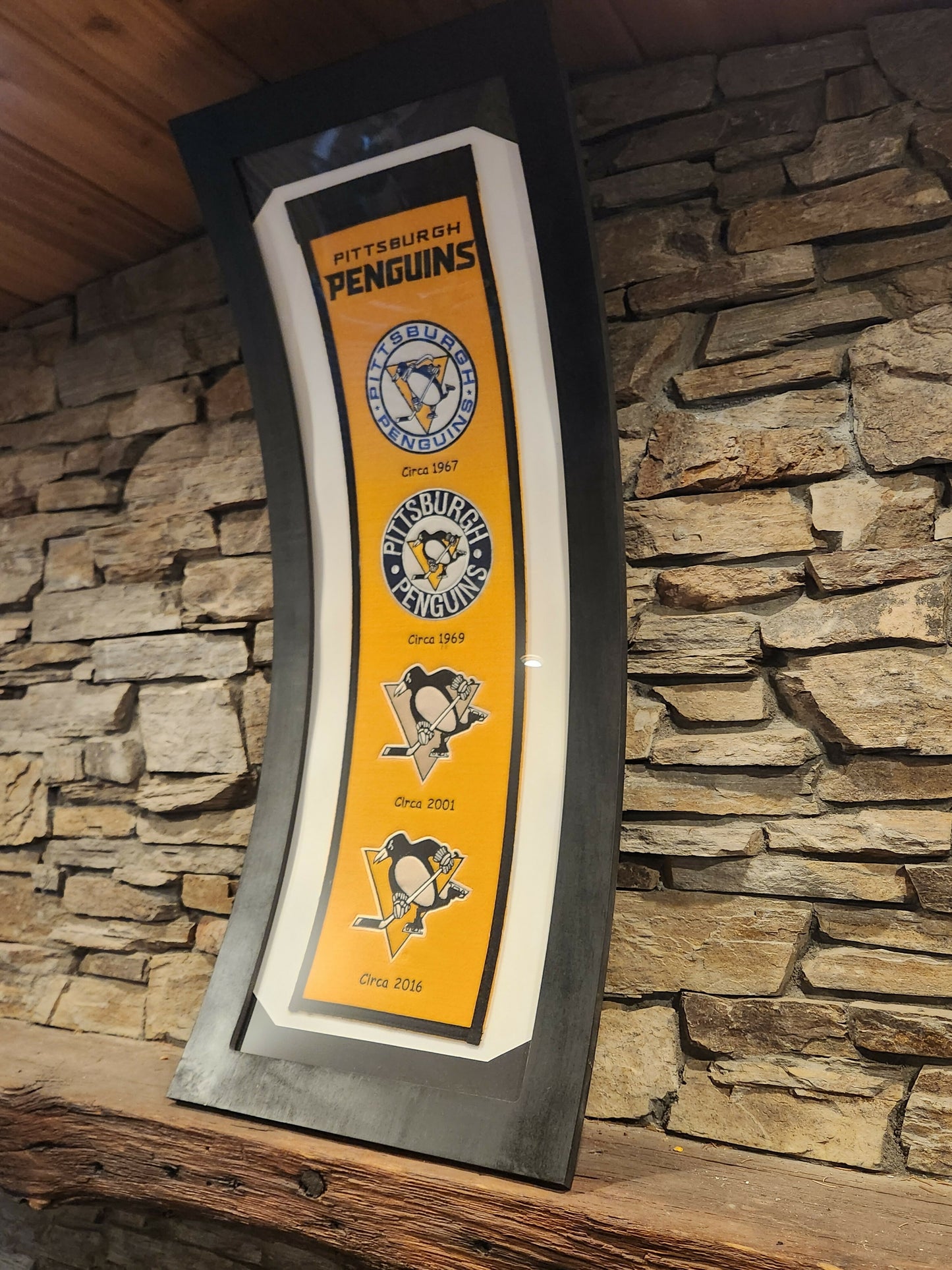 Curved Frame print of Penguins Banner