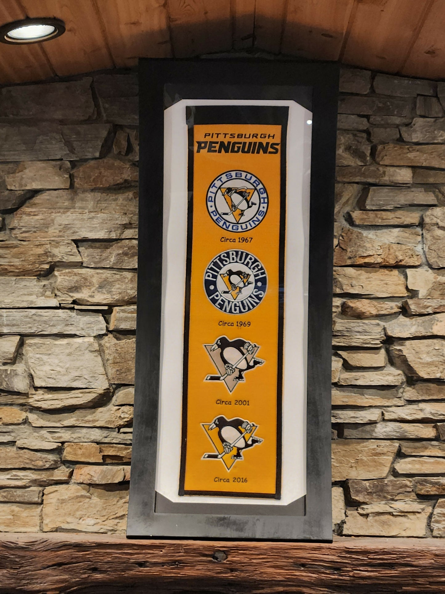 Curved Frame print of Penguins Banner