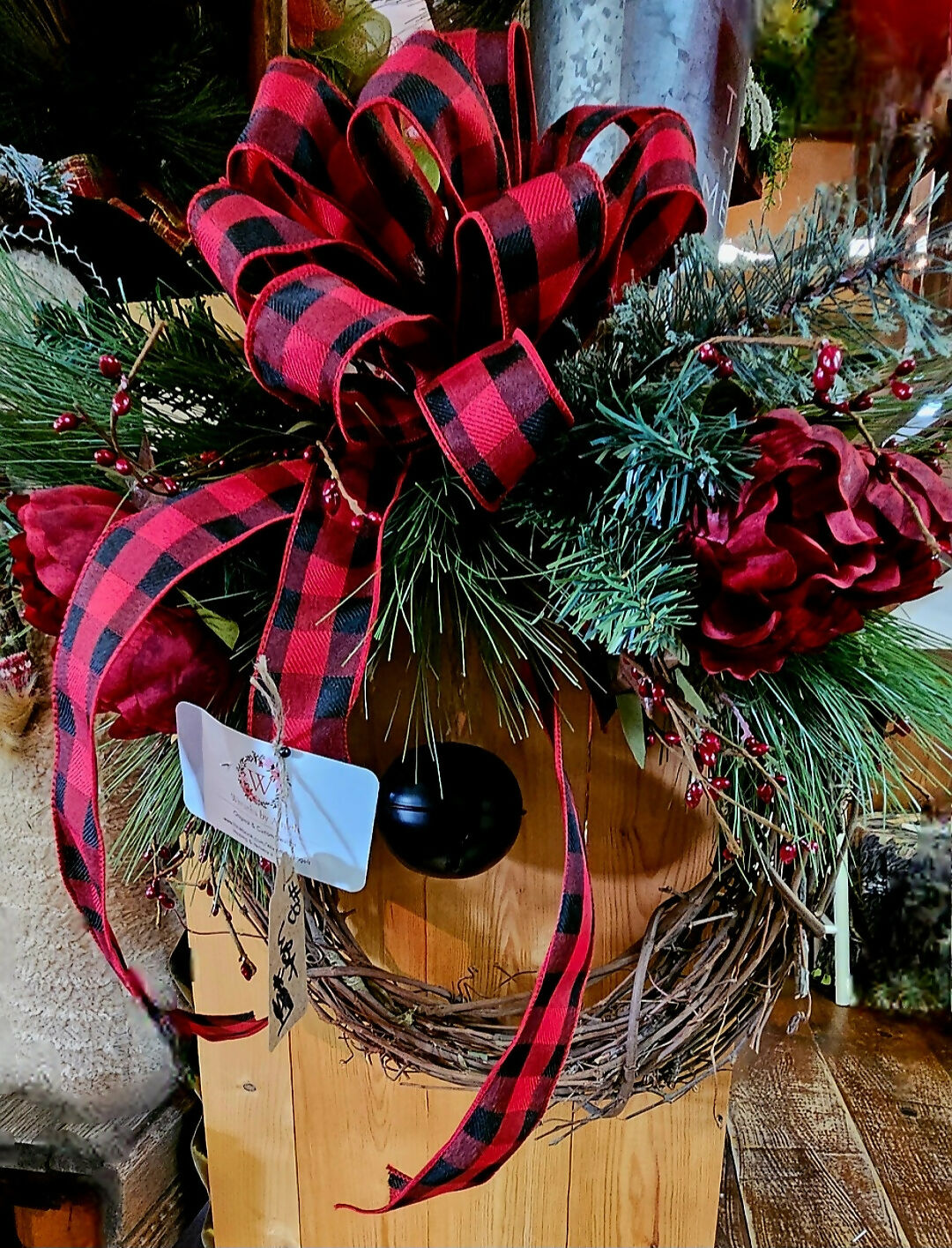 Anytime Crystals Jingle Bell Grapevine Wreath