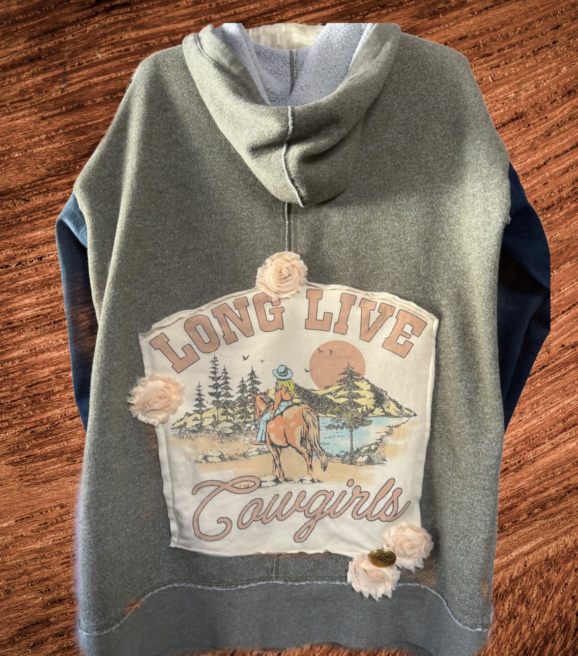 Cowgirl Denim Zip Hoodie XL