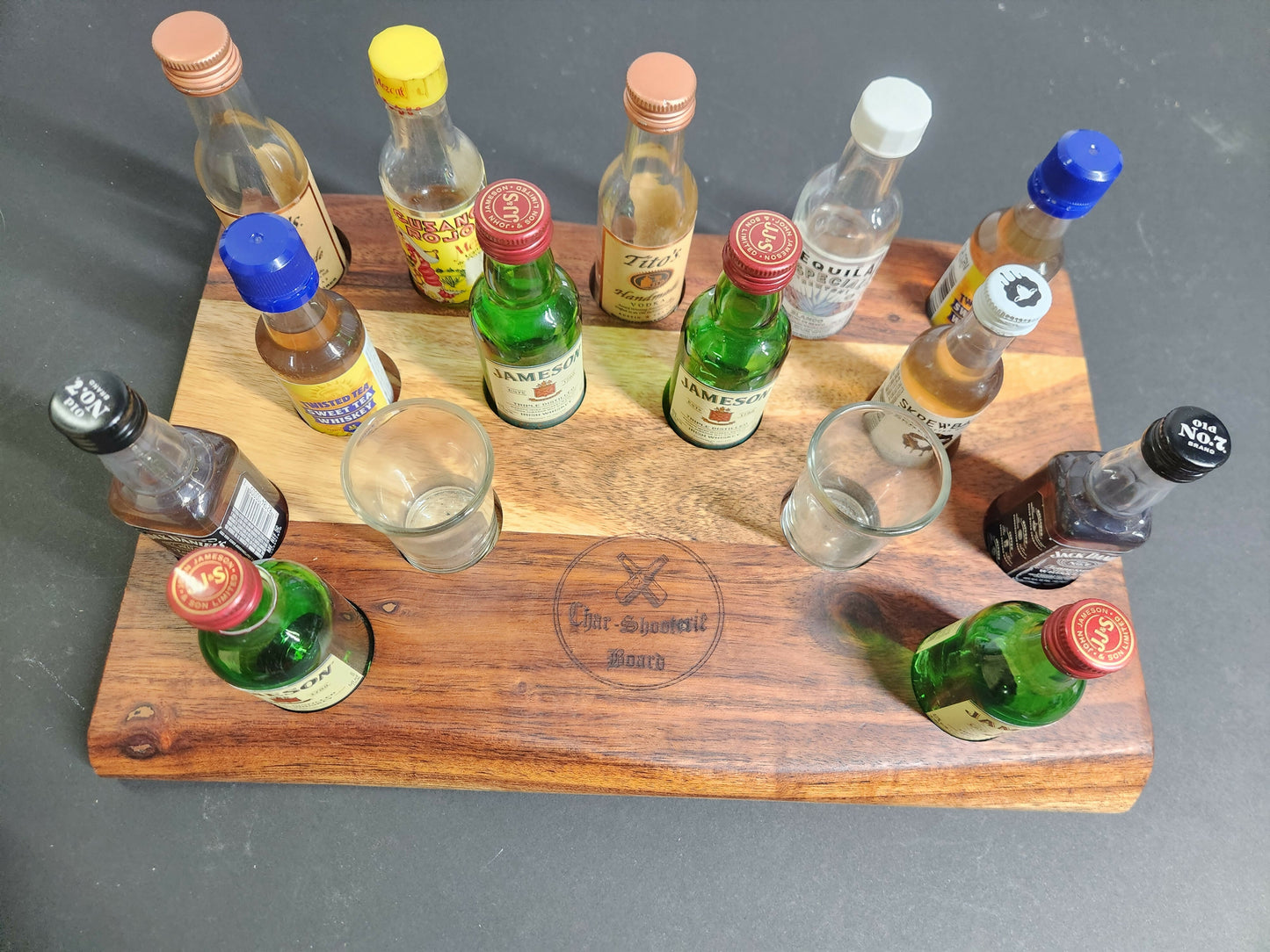 Acacia wood Char-shooterie board 21