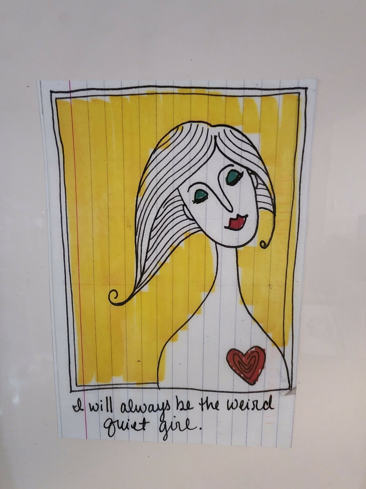 Weird girl photo in Rustic Frame