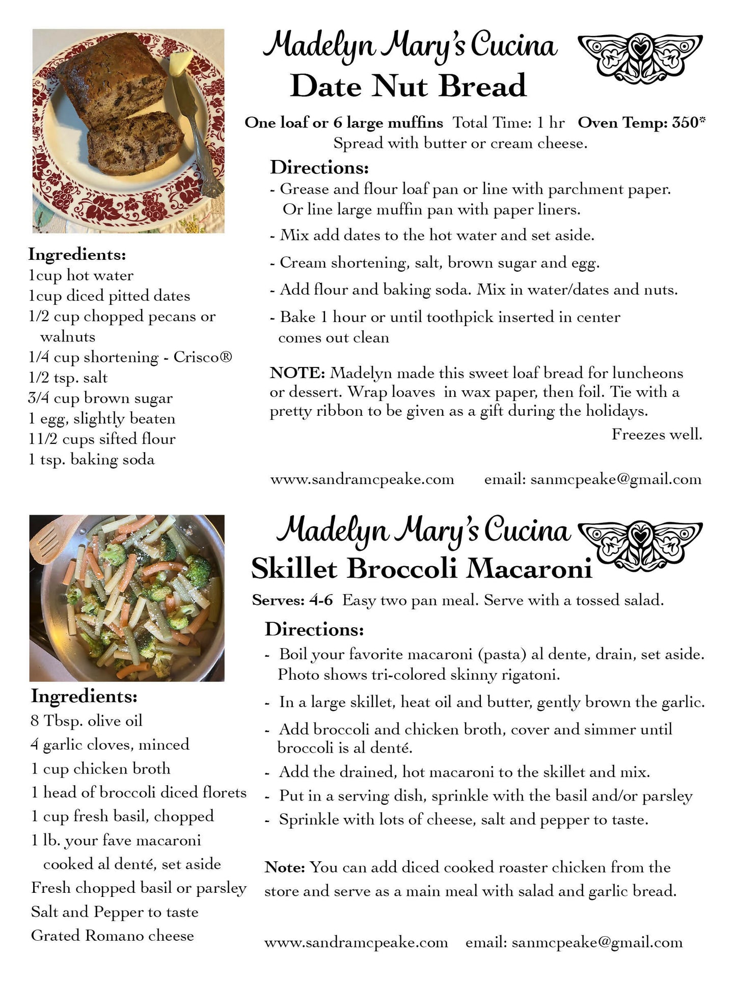 MMC date recipe cards