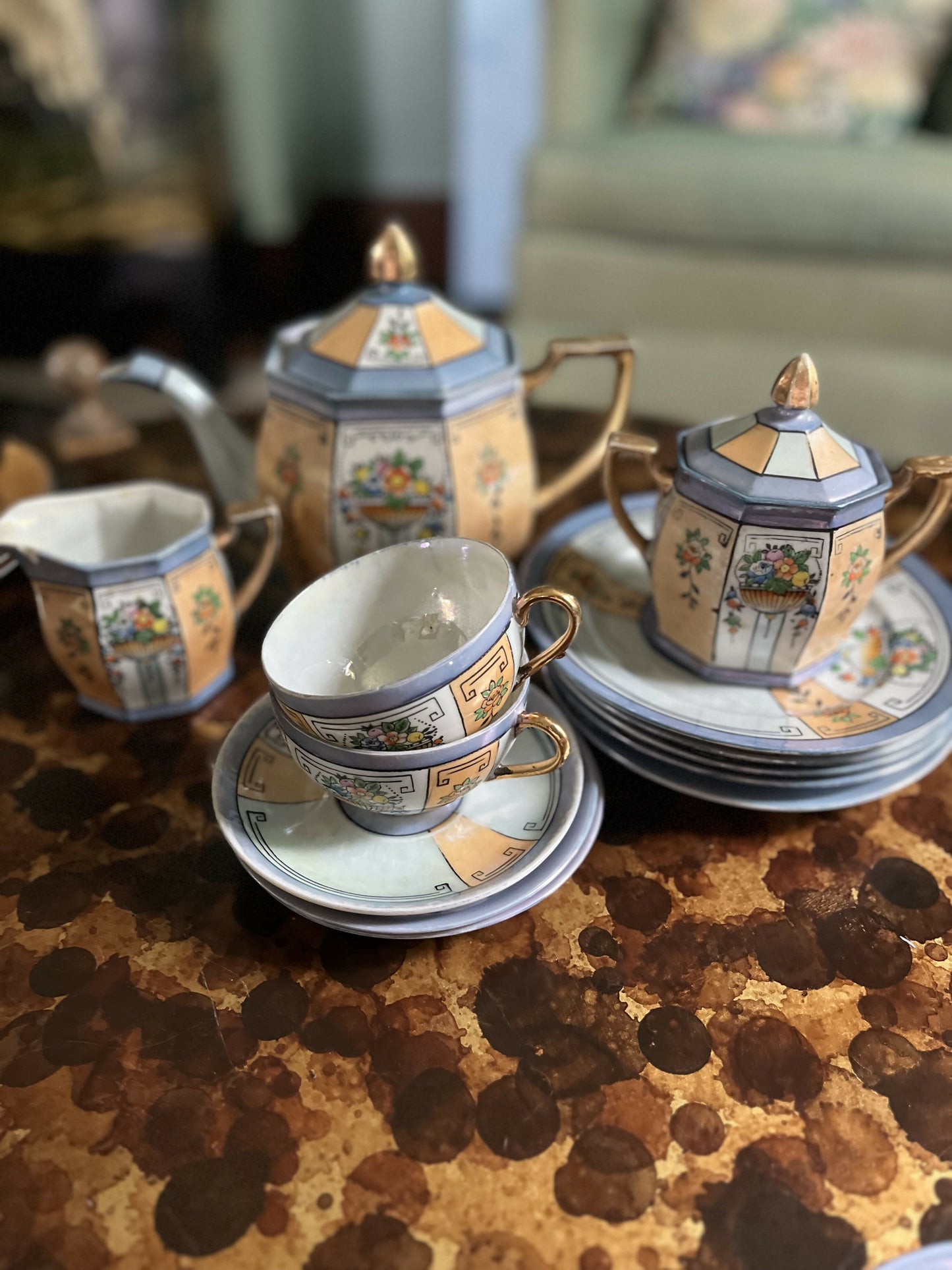 Vintage Floral Designed Tea Set