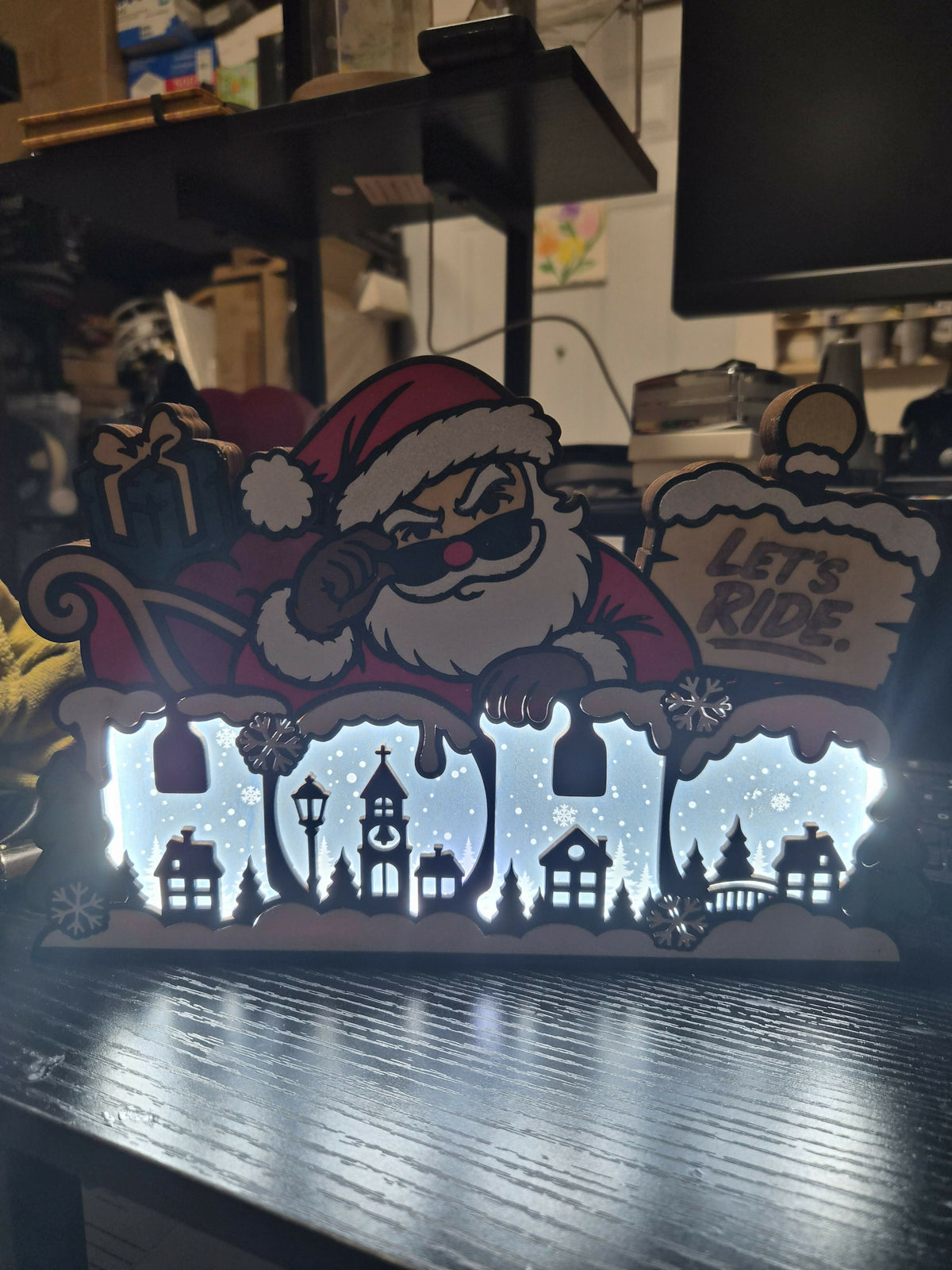 Christmas Santa HoHo Table Top Light