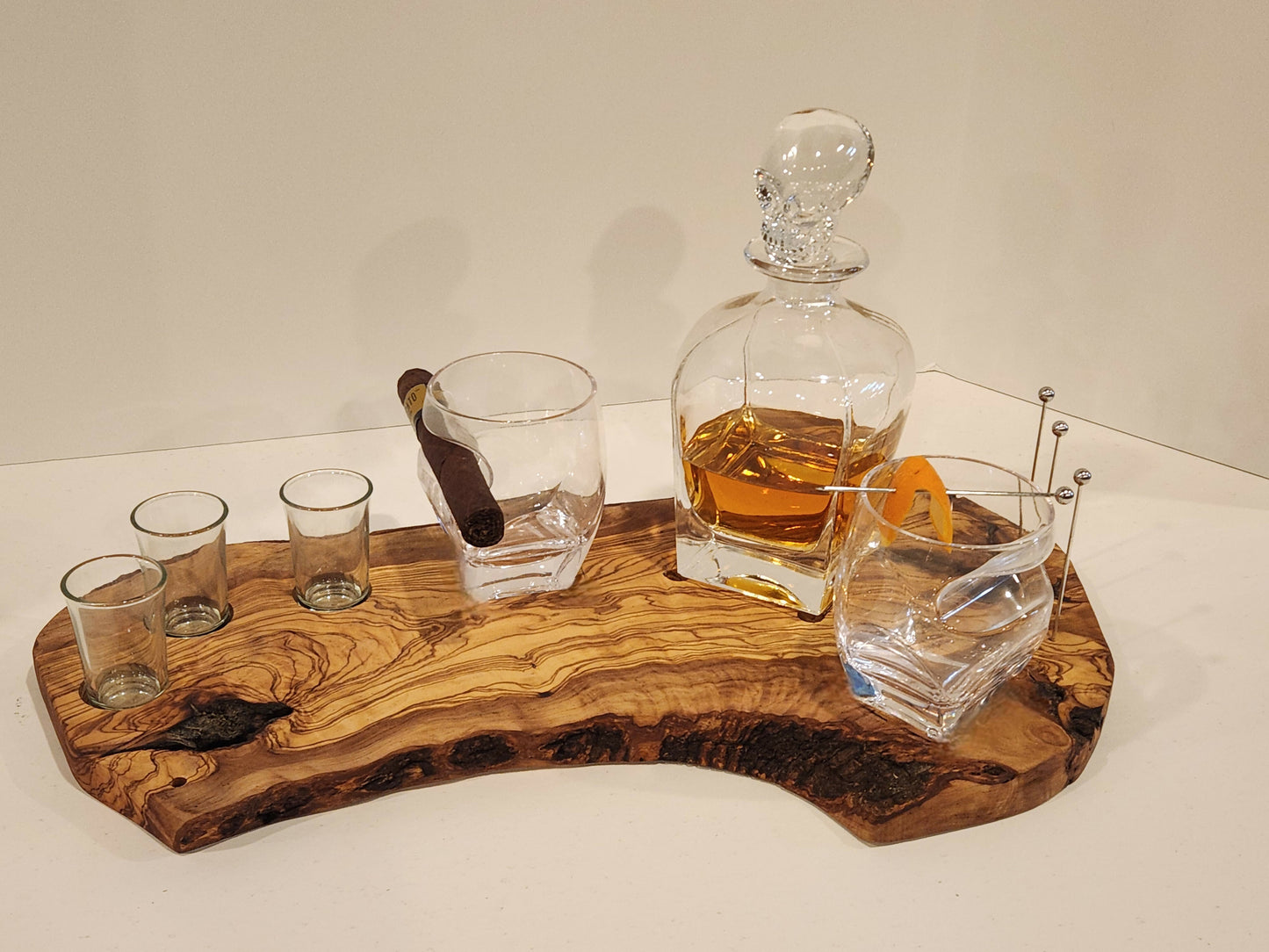 Char-Shooterie board and Decanter