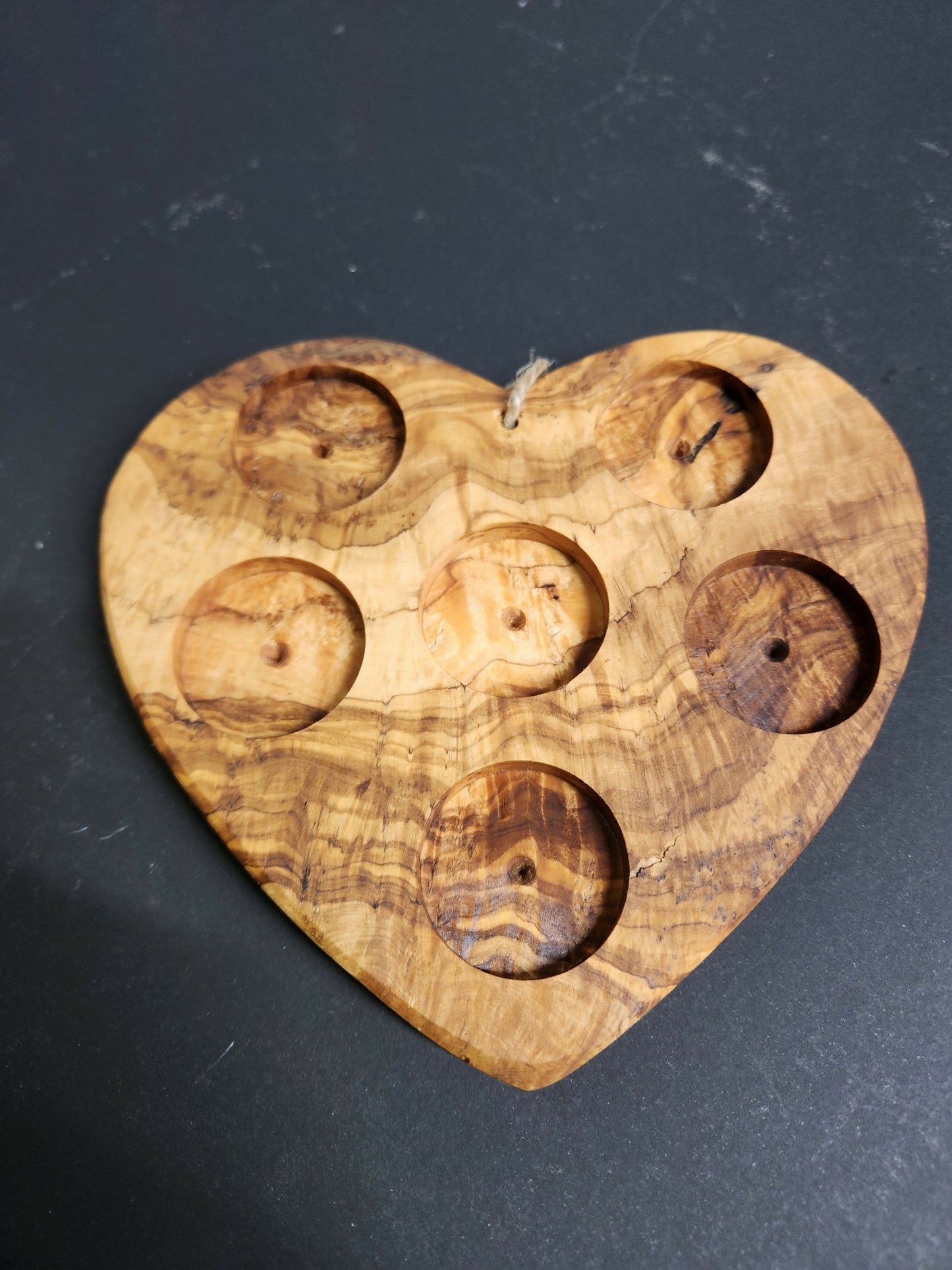 Olive wood Char-shooterie board Heart